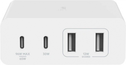 Мережевий зарядний пристрій Belkin Home Charger 108W GAN Dual USB-С/USB-A (WCH010VFWH) White 