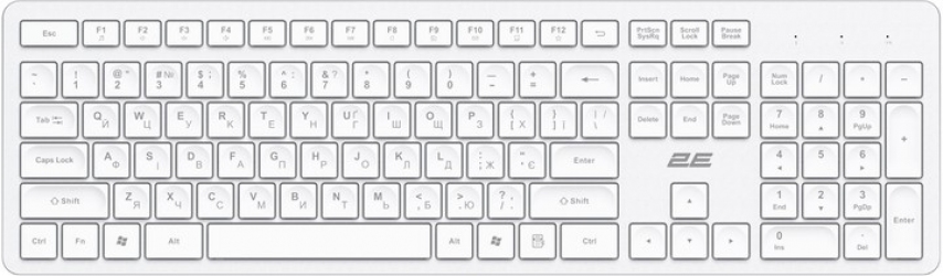 Клавиатура беспроводная 2E KS260 WL (2E-KS260WWH_UA) White  Клавиатура беспроводная 2E KS260 WL (2E-KS260WWH_UA) White