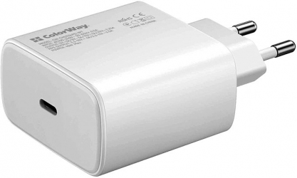 Сетевое зарядное устройство ColorWay Power Delivery Port PPS USB Type-C (45W) (CW-CHS034PD-WT) White