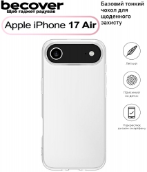 Cиліконовий чохол BeCover для Apple iPhone 17 Air (713759) Transparancy