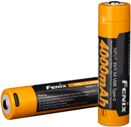 Аккумулятор 18650 Fenix 4000 mAh Type-C (ARB-L18-4000U) Аккумулятор 18650 Fenix 4000 mAh Type-C (ARB-L18-4000U)