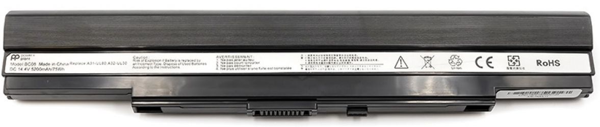Акумулятор PowerPlant для Asus U30 Series (A31-UL30, ASU300LH) (14.4 В/5200 мА·год) (NB430222)