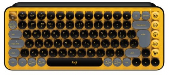 Клавиатура беспроводная Logitech POP Keys Wireless Mechanical Keyboard UA Blast Yellow (920-010735) Клавиатура беспроводная Logitech POP Keys Wireless Mechanical Keyboard UA Blast Yellow (920-010735)