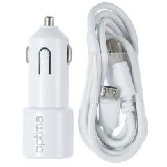 Автомобильное зарядное устройство Optima 2.1A 2USB + Кабель Micro USB Автомобильное зарядное устройство Optima 2.1A 2USB + Кабель Micro USB