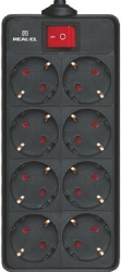 Сетевой фильтр Real-El RS-8 Protect 5м (EL122300024) Black  Сетевой фильтр Real-El RS-8 Protect 5м (EL122300024) Black