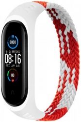 Ремінець BeCover Elastic Nylon Style для Xiaomi Mi Smart Band 5/Mi Smart Band 6 (Size L) (706159) Red-White