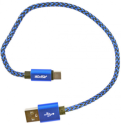 Кабель USB Aspor A173 Lightning 0.3 м/3A Blue