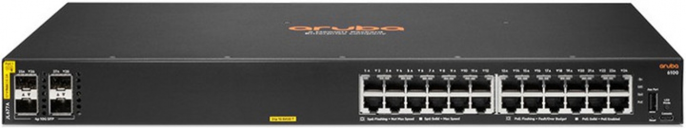 Коммутатор Aruba 6100-24G-PoE-4SFP+ 370W (JL677A) Коммутатор Aruba 6100-24G-PoE-4SFP+ 370W (JL677A)