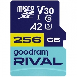 Карта пам'яті Goodram Rival M2AA Pro Gaming microSDXC 256GB UHS-I U3 V30 A2 + SD адаптер (GGSM2AA-2560R12)