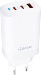 Мережевий зарядний пристрій Gelius Elevaro GP-HC065 65W USB+2Type-C (QC/PD/PPS) White Мережевий зарядний пристрій Gelius Elevaro GP-HC065 65W USB+2Type-C (QC/PD/PPS) White