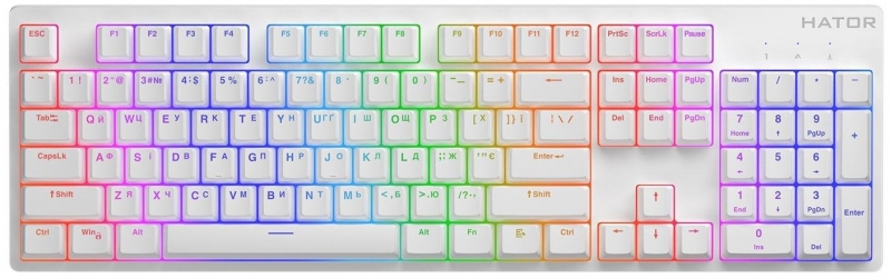 Клавиатура проводная Hator Rockfall 2 Mecha Orange USB (HTK-711) White 