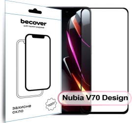 Защитное стекло Becover для Nubia V70 Design (713455) Black Защитное стекло Becover для Nubia V70 Design (713455) Black