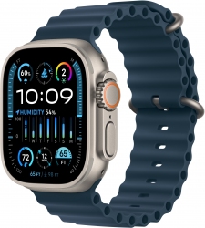 Apple Watch Ultra 2 GPS + Cellular, 49mm Titanium Case with Blue Ocean Band (MREG3UL/A)