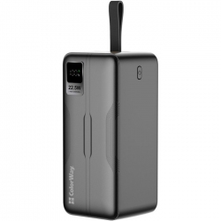 УМБ ColorWay Power Bank 50000 mAh Digital Display (USB QC3.0 + USB-C Power Delivery 22.5W) (CW-PB500LPC5BK-PDD) Black