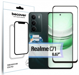 Захисне скло Becover для Realme C71 (713728) Black Захисне скло Becover для Realme C71 (713728) Black