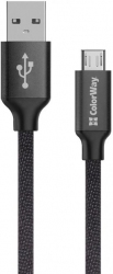 Кабель ColorWay USB – microUSB 2.1A 1 м (CW-CBUM002-BK) Black Кабель ColorWay USB – microUSB 2.1A 1 м (CW-CBUM002-BK) Black