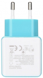 Сетевое зарядное устройство Original ADC-P15 2USB 2.1A blue-white