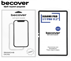 Защитное стекло BeCover 10D для Xiaomi Pad 7 / 7 Pro 11.2 Защитное стекло BeCover 10D для Xiaomi Pad 7 / 7 Pro 11.2