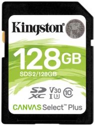 Карта пам'яті Kingston SDXC 128GB Canvas Select Plus Class 10 UHS-I U3 V30 (SDS2/128GB) Карта пам'яті Kingston SDXC 128GB Canvas Select Plus Class 10 UHS-I U3 V30 (SDS2/128GB)