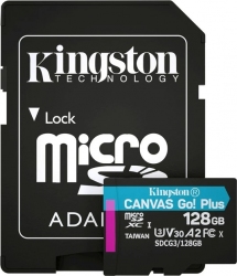 Карта памяти Kingston MicroSDXC 128GB Canvas Go! Plus Class 10 UHS-I U3 V30 A2 + SD-адаптер (SDCG3/128GB) Карта памяти Kingston MicroSDXC 128GB Canvas Go! Plus Class 10 UHS-I U3 V30 A2 + SD-адаптер (SDCG3/128GB)