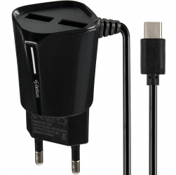 Зарядное устройство сетевое Gelius Pro Edition Auto ID 2USB + cable Type-C 2.4A Black (116295) - Уценка