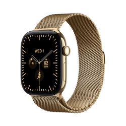 Apple Watch Series 12 GPS + Cellular 46mm Radiant Gold Titanium Case with Radiant Gold Milanese Loop - M/L (MJGV4RK/A)