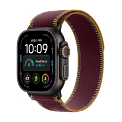 Apple Watch Ultra 4 GPS + Cellular 49mm Black Titanium Case with Burgundy Trail Loop - S/M (MJC34QI/A)