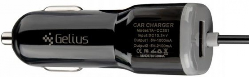 Автомобільний зарядний пристрій Gelius Ultra Edition USB + MicroUSB 1A 1.2m Black (64424) - Уцінка