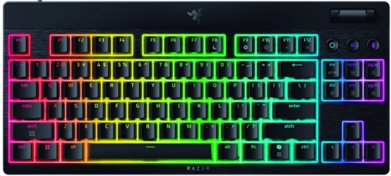 Клавіатура бездротова Razer BlackWidow V4 Low-Profile Yellow TKL RGB Bluetooth/Wireless (RZ03-05450100-R3M1) Black 