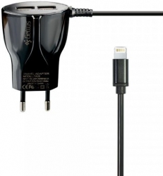 Мережевий зарядний пристрій Gelius Ultra Edition 2xUSB + iPhone 5 2.1A (53650) Black (64427) - Уцінка Мережевий зарядний пристрій Gelius Ultra Edition 2xUSB + iPhone 5 2.1A (53650) Black (64427) - Уцінка