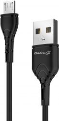 Кабель Grand-X USB-micro USB 3A 1 м (PM-03B) Black (172610) - Уцінка