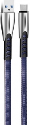 Кабель ColorWay USB — Type-C (zinc alloy) 2.4 A 1 м (CW-CBUC012-BL) Blue (183979) - Уцінка