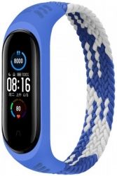 Ремінець BeCover Elastic Nylon Style для Xiaomi Mi Smart Band 5/Mi Smart Band 6 (Size M) (706151) Blue-White