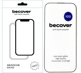 Захисне скло BeCover для Apple iPhone 14 Pro 10D (711327) Black Захисне скло BeCover для Apple iPhone 14 Pro 10D (711327) Black