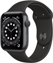 Apple Watch Series 6 GPS 44mm Space Gray Aluminium Case with Black Sport Band (145551) - Уцінка