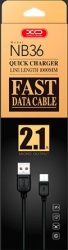 Кабель USB XO NB36 microUSB 1m 2.1A Black (110771) - Уцінка Кабель USB XO NB36 microUSB 1m 2.1A Black (110771) - Уцінка