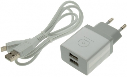 Зарядное устройство WUW T23 2USB 2.1A + lightning cable (WUW-T23) White (113964) - Уценка Зарядное устройство WUW T23 2USB 2.1A + lightning cable (WUW-T23) White (113964) - Уценка