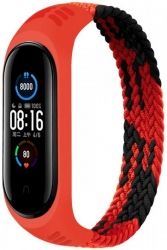 Ремінець BeCover Elastic Nylon Style для Xiaomi Mi Smart Band 5/Mi Smart Band 6 (Size S) (706135) Black-Red