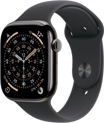 Apple Watch Series 11 GPS + Cellular 46mm Slate Titanium Case with Black Sport Band - S/M (MFD14RK/A) Apple Watch Series 11 GPS + Cellular 46mm Slate Titanium Case with Black Sport Band - S/M (MFD14RK/A)