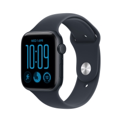 Apple Watch SE 3 GPS 44mm Midnight Aluminium Case with Navy Blue Sport Band - M/L (MJL94RK/A)