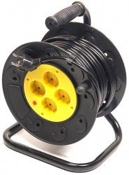 Удлинитель на катушке PowerPlant 25м, 3x1.5мм2, 10А, 4 розетки (JY-2002/25) Удлинитель на катушке PowerPlant 25м, 3x1.5мм2, 10А, 4 розетки (JY-2002/25)