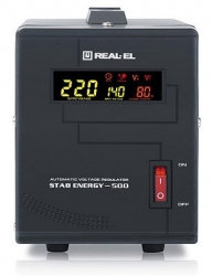 Стабилизатор напряжения Real-El Stab Energy-500 (EL122400011) Black  Стабилизатор напряжения Real-El Stab Energy-500 (EL122400011) Black