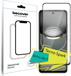 Захисне скло Becover для Tecno Spark 30 Pro (KL7) (713080) Black Захисне скло Becover для Tecno Spark 30 Pro (KL7) (713080) Black
