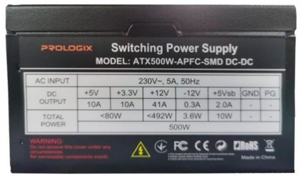 Блок питания Prologix 500W (Prologix 500W APFC_Bulk) Блок питания Prologix 500W (Prologix 500W APFC_Bulk)