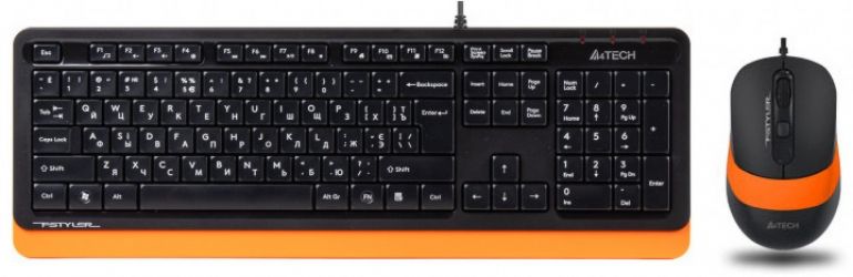 Комплект проводной A4Tech F1010 USB Orange