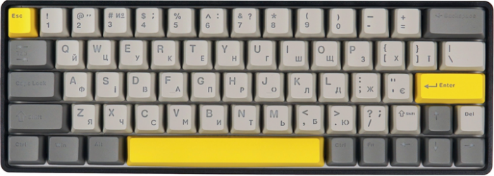 Клавіатура бездротова EPOMAKER EP64 60% Mulan Switch Hot-Swap RGB UA Wireless/Bluetooth/USB (EP64-B-M) Black  Клавіатура бездротова EPOMAKER EP64 60% Mulan Switch Hot-Swap RGB UA Wireless/Bluetooth/USB (EP64-B-M) Black