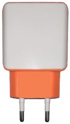 Сетевое зарядное устройство Original ADC-P15 2USB 2.1A orange-white