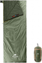 Спальный мешок Naturehike Summer LW180 NH21MSD09 левый нейлоновый, 15 °C, для летних походов и кемпинга XL (6927595777961-L) Green