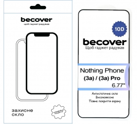Защитное стекло BeCover для Nothing Phone (3a) / (3a) Pro 10D (713577) Black Защитное стекло BeCover для Nothing Phone (3a) / (3a) Pro 10D (713577) Black