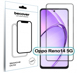 Захисне скло Becover для Oppo Reno14 5G (713933) Black Захисне скло Becover для Oppo Reno14 5G (713933) Black